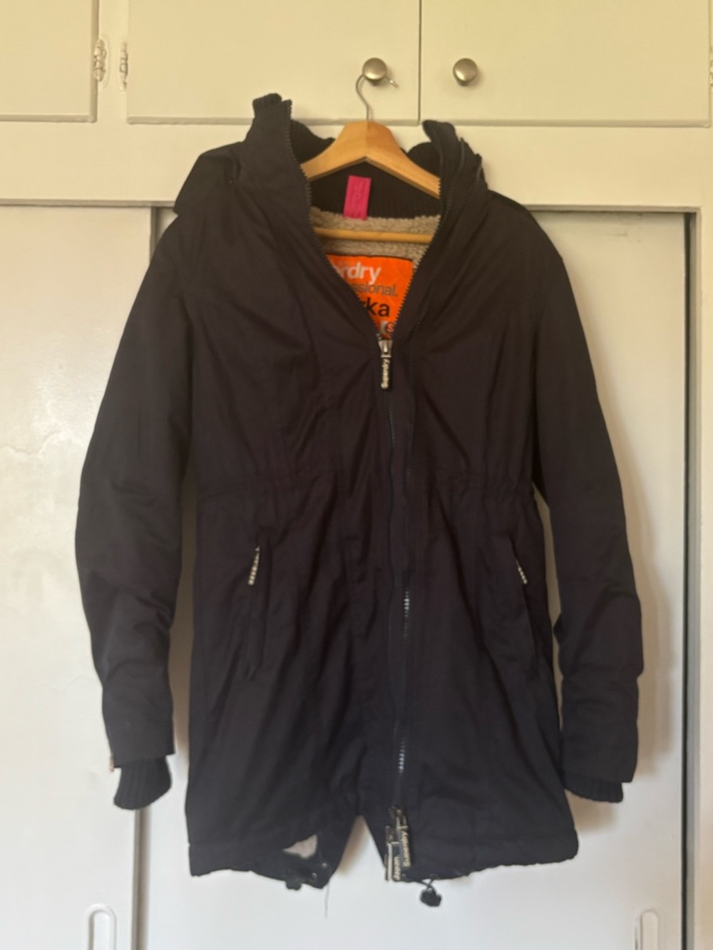 Superdry Navy Hooded The Wind Parka Parka Jacket Size S